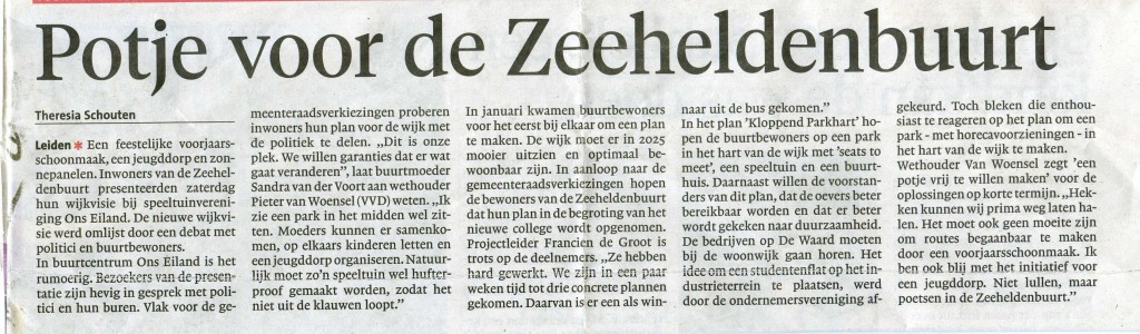 Artikel Leidsch Dagblad - 10 mrt. 2014